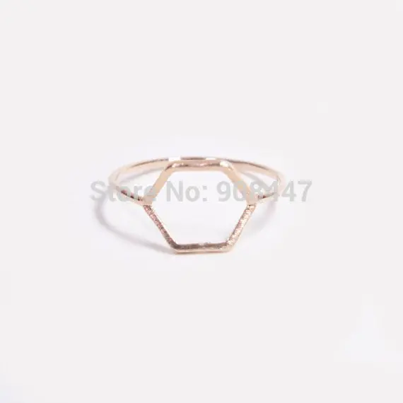Jewelry Jewelry Geometric Hexagon Outline Rings R116 3