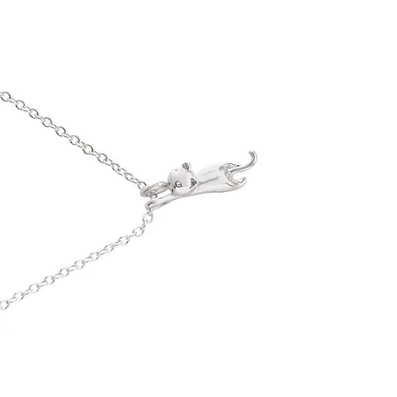 Jewelry Kitty Pendant Necklace Delicate Animal Cat Statet Necklace Engaget Gifts N193 2