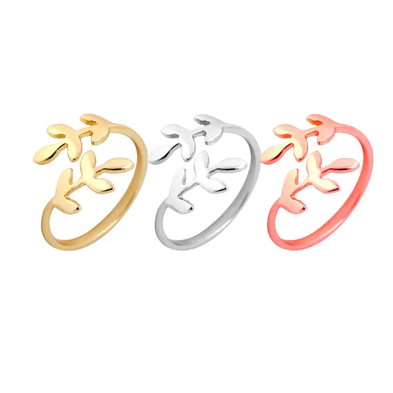 Jewelry Leaves Ring Laurel Leaf Stretch Rings Party Wedding Gifts R166 1