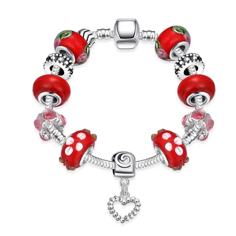Jewelry Of Silver Bracelets Hollow Beads Pulseira Ruby Jewelry 1