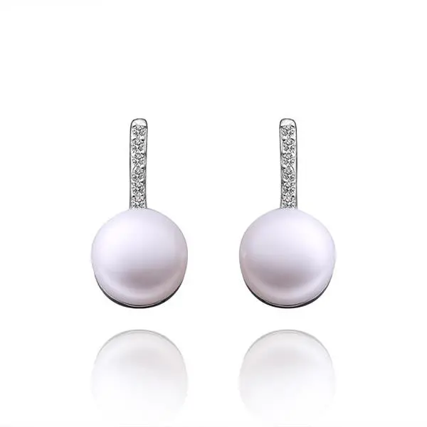 Jewelry Pearl Earing 925 Silver Jewelry Beads Stud Earrings Pendientes Bear Wedding Decoration 1