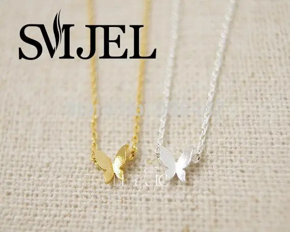 Jewelry R Gold Silver Tiny Butterfly Necklace,Tiny Insect Necklace N065 1