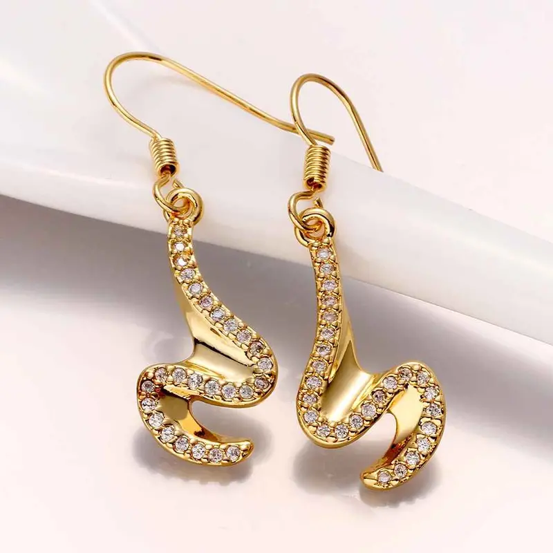 Jewelry Snake Drop Earrings 18K Gp Zircon Earing Brincosskge 12 1