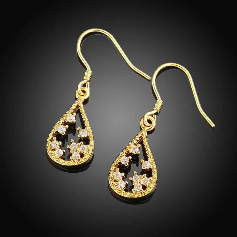Jewelry Star In Drop Water Earrings 18K Gp Zircon Earing Brincosskge 27 1