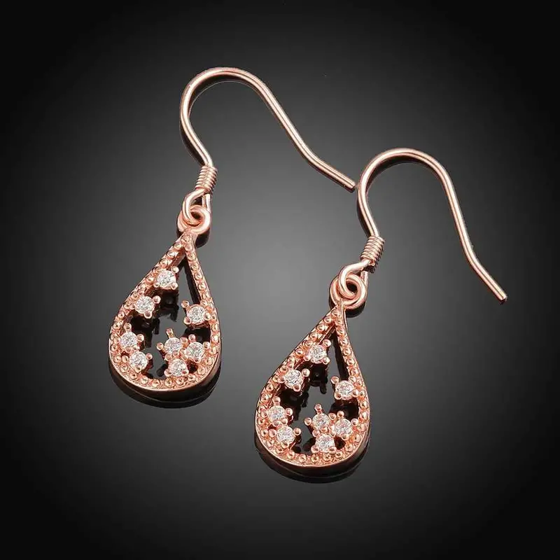 Jewelry Star In Drop Water Earrings 18K Gp Zircon Earing Brincosskge 27 2