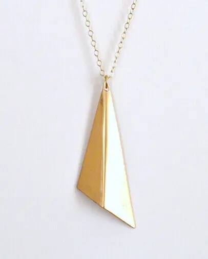 Jewelry Stereoscopic Airplane Necklace Geometric Triangle Necklaces 10Pcs-N076 1