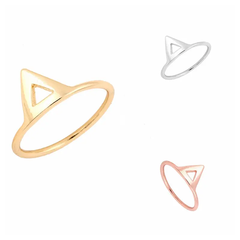 Jewelry Three-Diional Triangular Pyramid Triangle Ring Geometric Ring 1