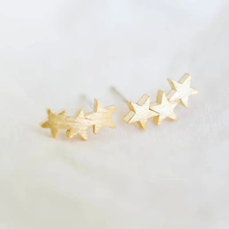 Jewelry Three Star Teens Stud Earrings Cute Star Earrings Gifts S027 1