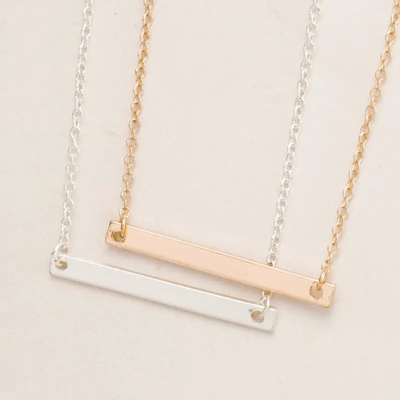 Jewelry Tiny Sideways Bar Necklace Set Lariat Modern Minimalist Necklace Bridesmaids Gifts 30Pcs-N101 1
