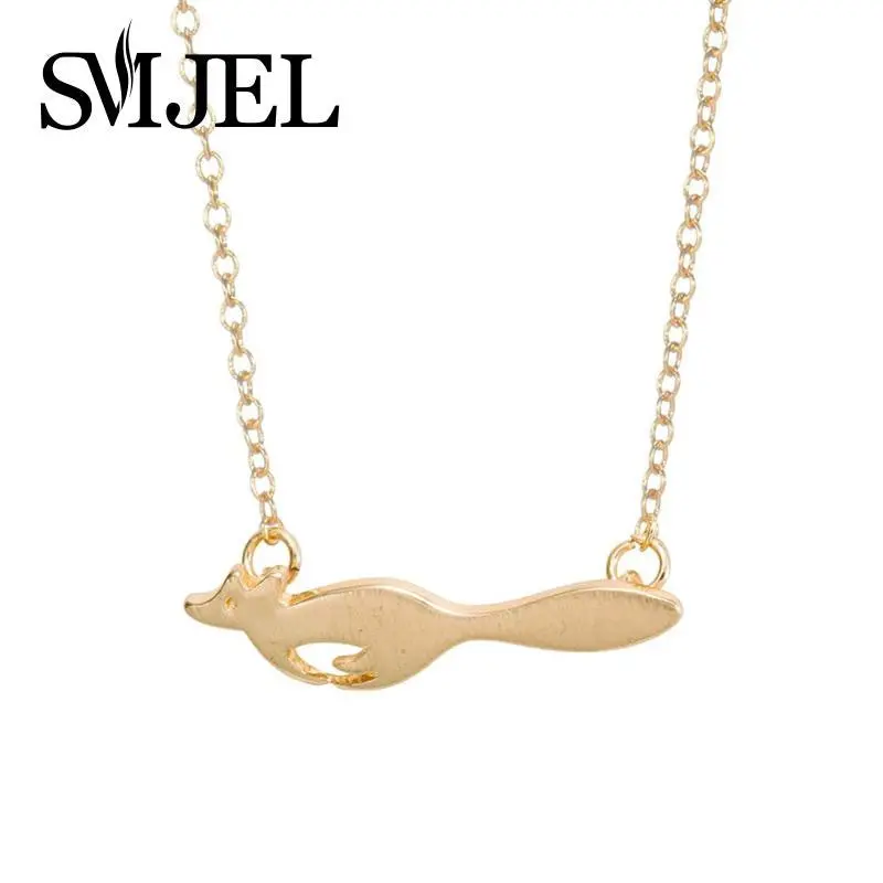 Jewelry Vivid Running Fox Necklace Minimalist Vintage Long Chain Necklaces Birthday Gift N057 1