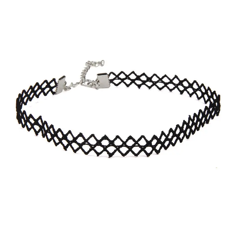 Jewelry White Black Chic Cloth Lace Tattoo Choker Necklace Gift For Women Girl Couple Lovers 2