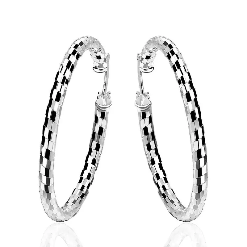 Jewelry Women's Silver Plated Big Twisted Rope Hoop Earings Bijoux Earrings For Wedding 594 1