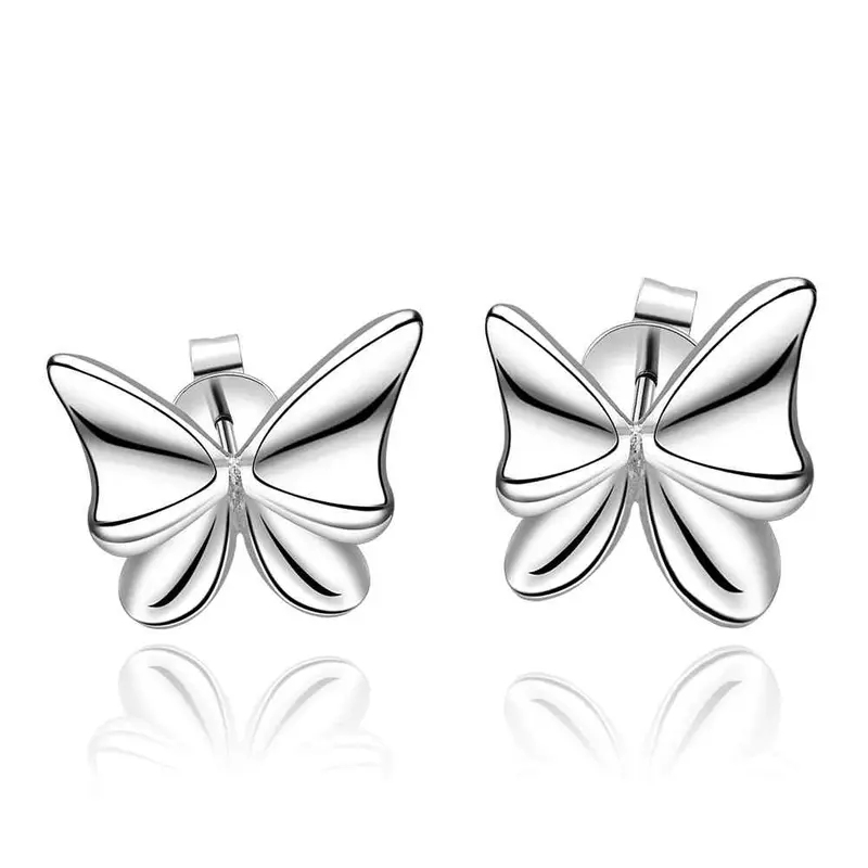 Jewelry Women's Silver Plated Buttfly Means Stud Earings Bijoux Earrings For Wedding 54 1