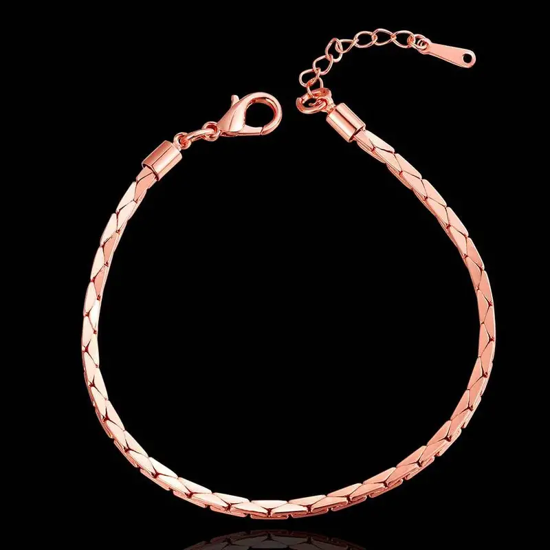 Jewerly 18K Gp 25M Triangle 75 Inch Rose Pulseras Mujer Women Braceletsmtpb 94 2