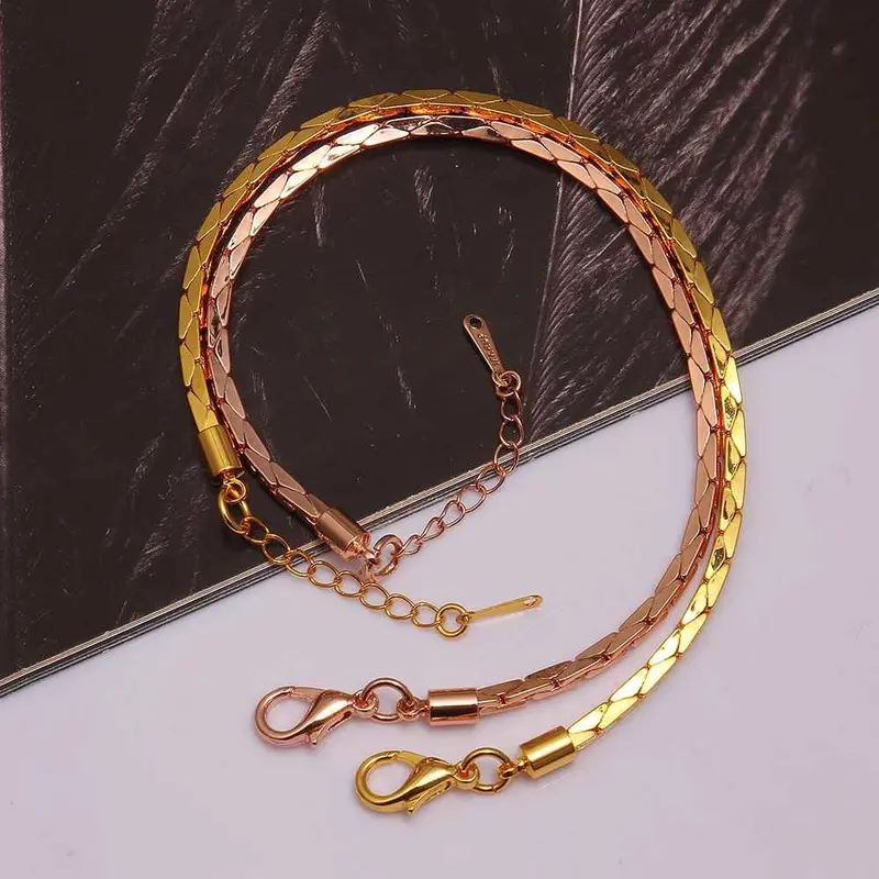 Jewerly 18K Gp 25M Triangle Combination 75 Inch Pulseras Mujer Women Braceletsmtpb 9 1