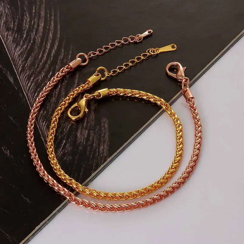 Jewerly 18K Gp 3M Round Grid 75 Inch Pulseras Mujer Women Braceletsmtpb 91 1