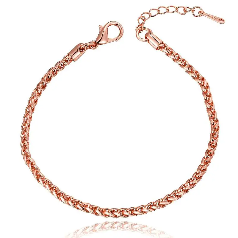 Jewerly 18K Gp 3M Round Grid 75 Inch Rose Pulseras Mujer Women Braceletsmtpb 95 1
