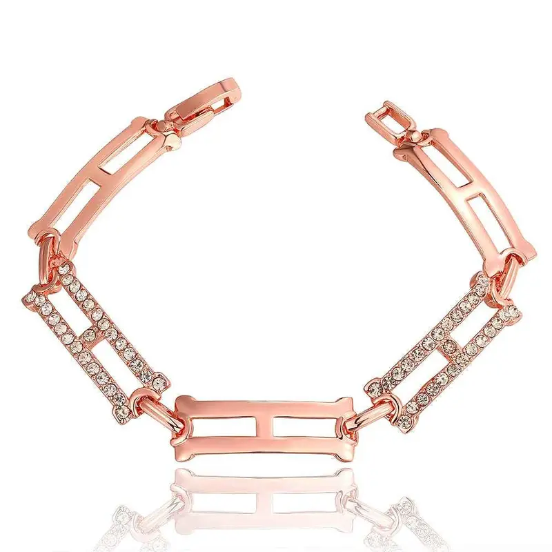 Jewerly 18K Gp Rectangular Rose Golden Plated Pulseras Mujer Women Braceletsmtpb1 5 1