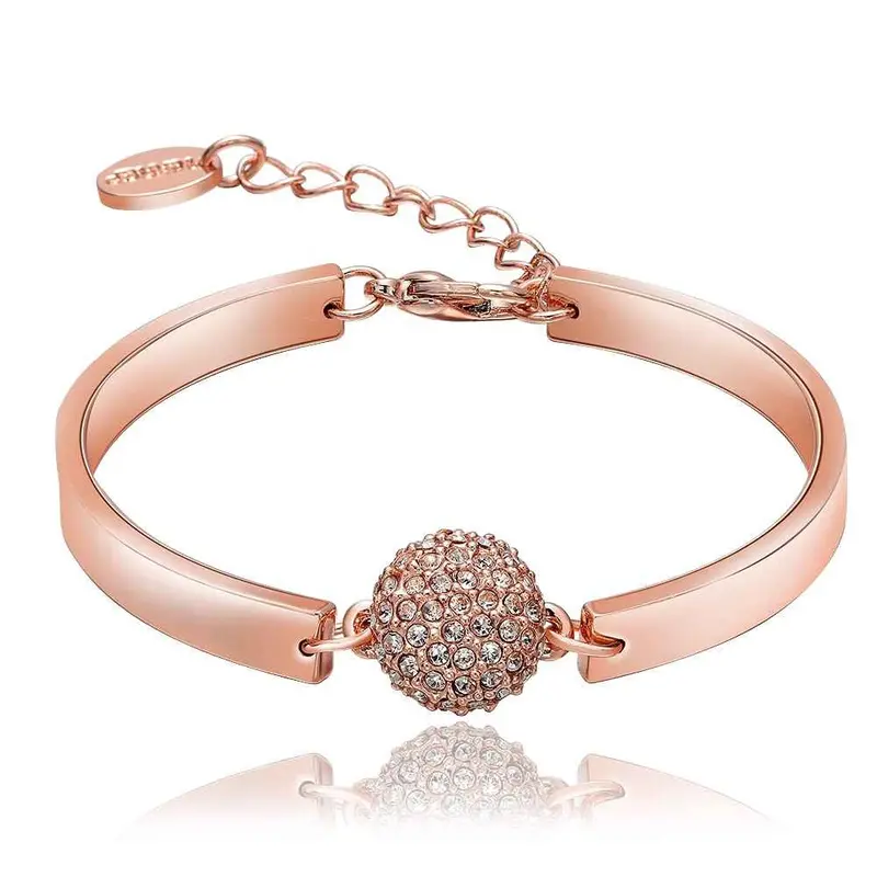 Jewerly 18K Gp Round Crystal Beads Pulseras Mujer Women Braceletsmtpb 76 1