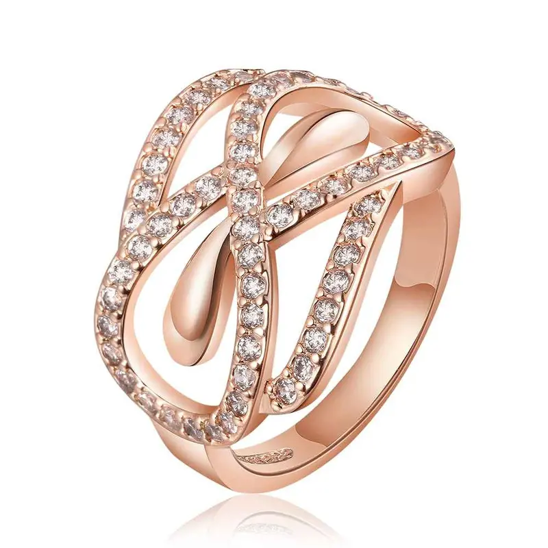 Jewerly Anillos 18K Gp A Series Of Eight Large Party Wedding Rings Girl Jewelry Rings672 2