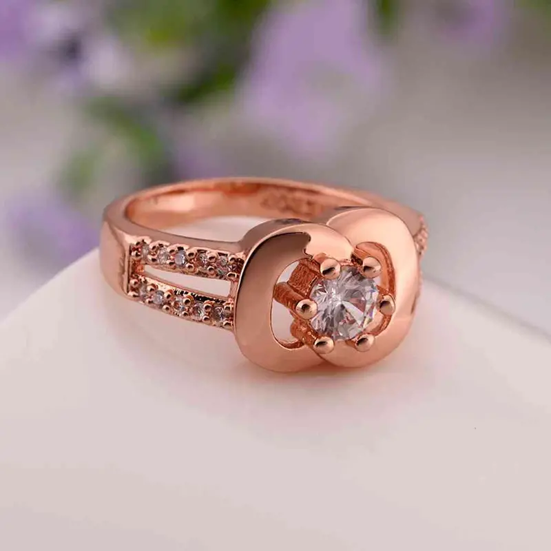 Jewerly Anillos 18K Gp Appledd Rose Color Party Wedding Rings Girl Jewelry Rings584 1