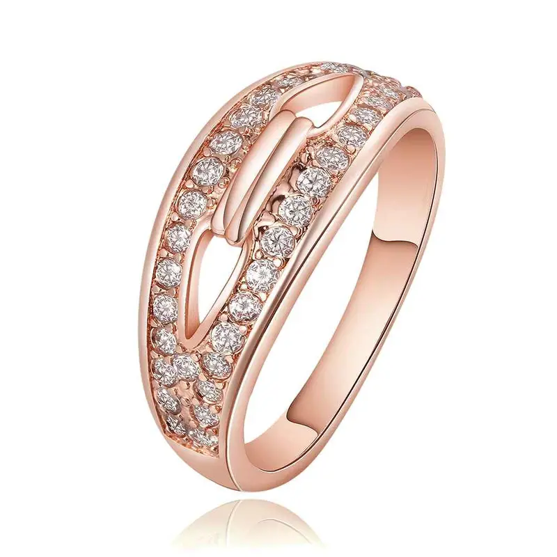 Jewerly Anillos 18K Gp Big Two Bridge Crystal Party Wedding Rings Girl Jewelry Rings676 2