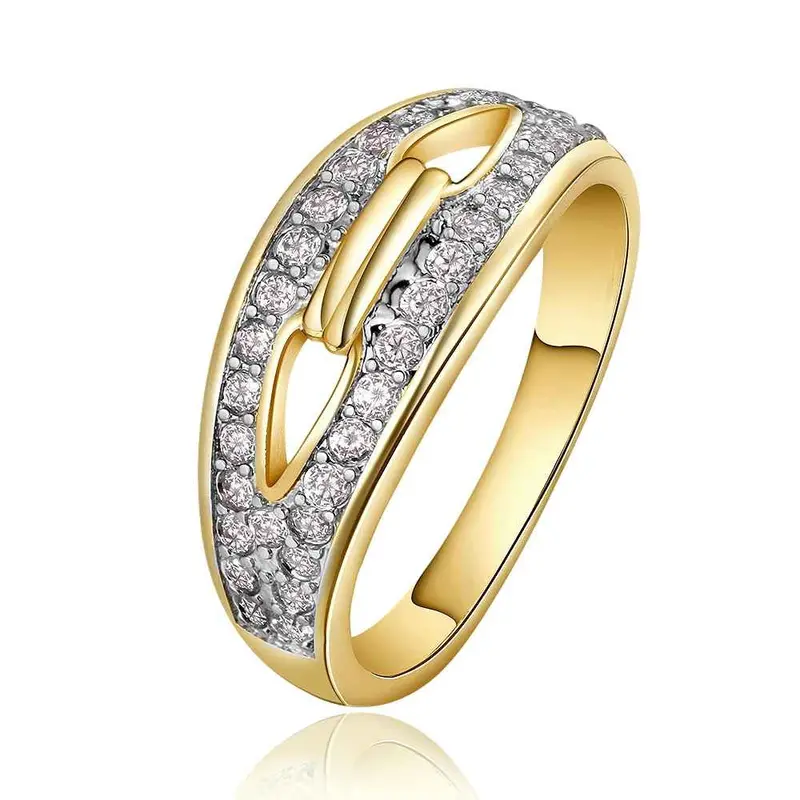 Jewerly Anillos 18K Gp Big Two Bridge Crystal Party Wedding Rings Girl Jewelry Rings676 3