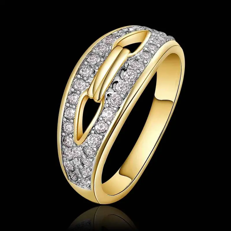 Jewerly Anillos 18K Gp Big Two Bridge Crystal Party Wedding Rings Girl Jewelry Rings676 4