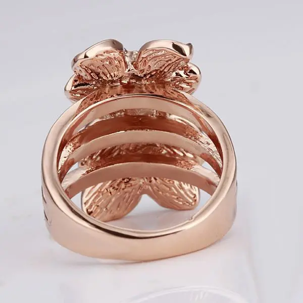 Jewerly Anillos 18K Gp Black Leaf Sale Party Wedding Rings Girl Jewelry Rings 87 1