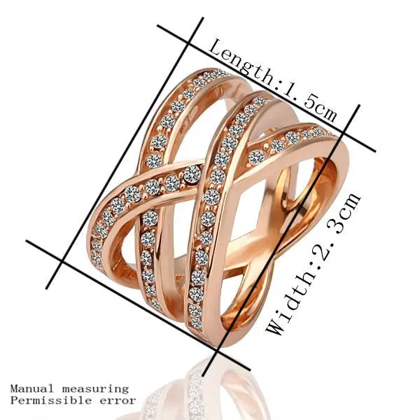Jewerly Anillos 18K Gp Crystal Mesh Party Wedding Rings Girl Jewelry Rings  1 1