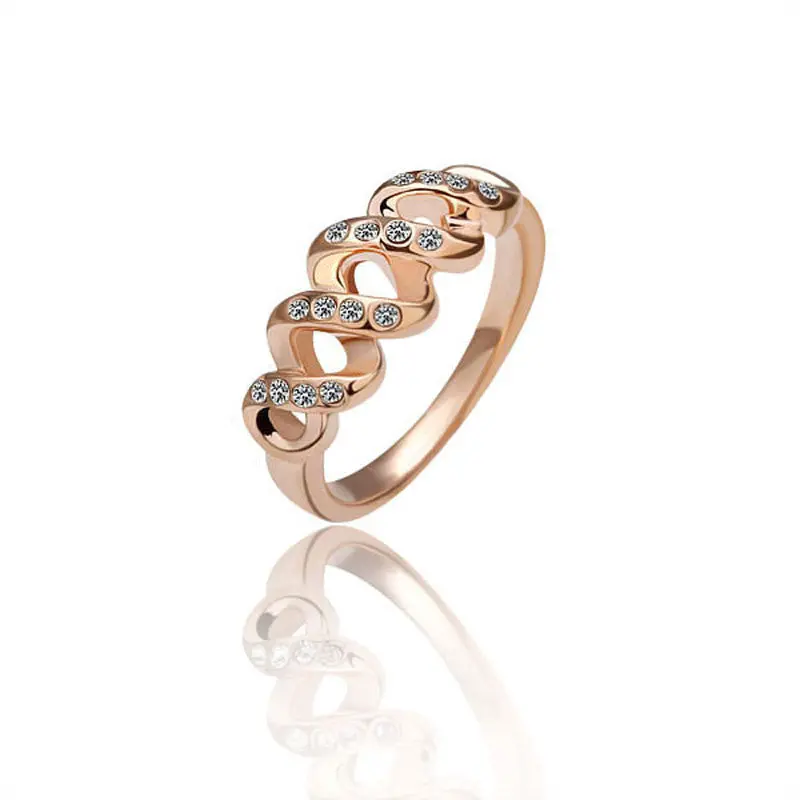 Jewerly Anillos 18K Gp Four Serial Party Wedding Rings Girl Jewelry Rings 1 2