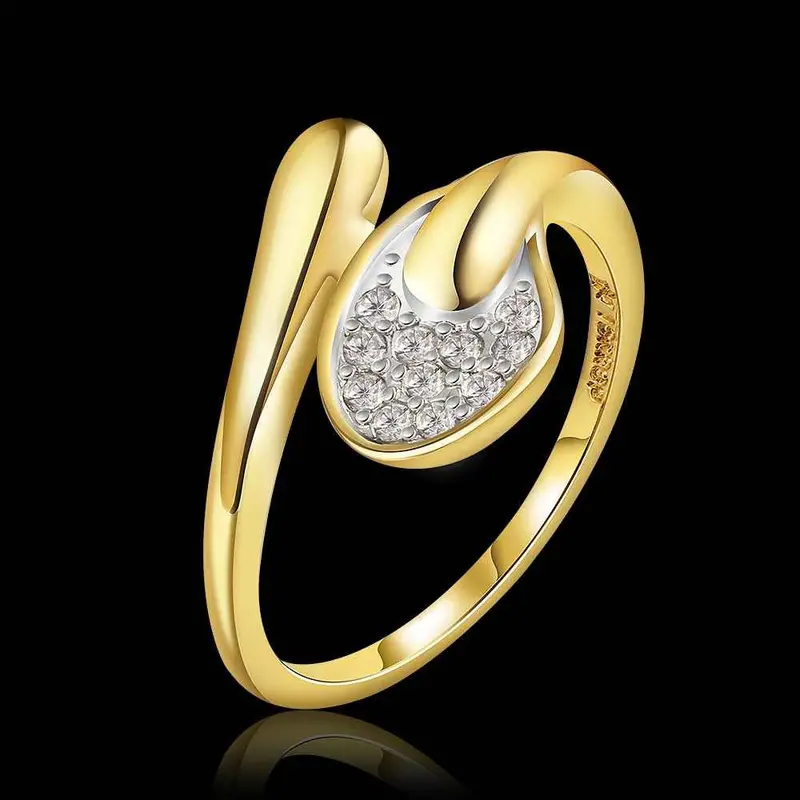 Jewerly Anillos 18K Gp Gold F Drilling Big Party Wedding Rings Girl Jewelry Rings677 4