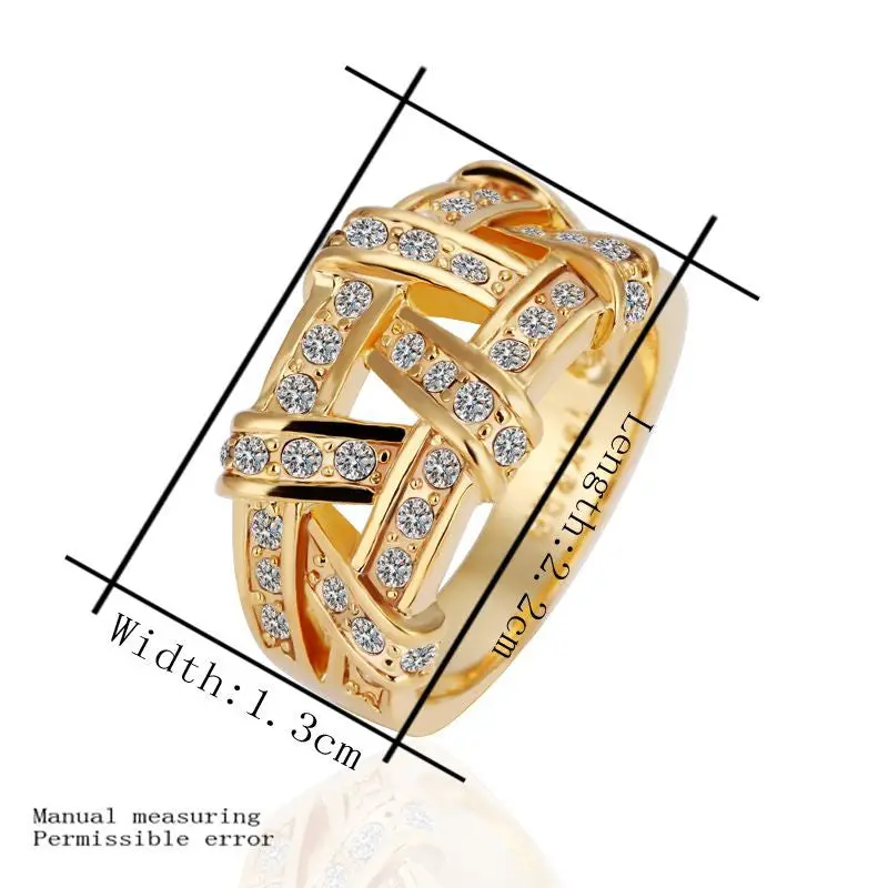 Jewerly Anillos 18K Gp Gold Woven Mesh Party Wedding Rings Girl Jewelry Rings 63 1