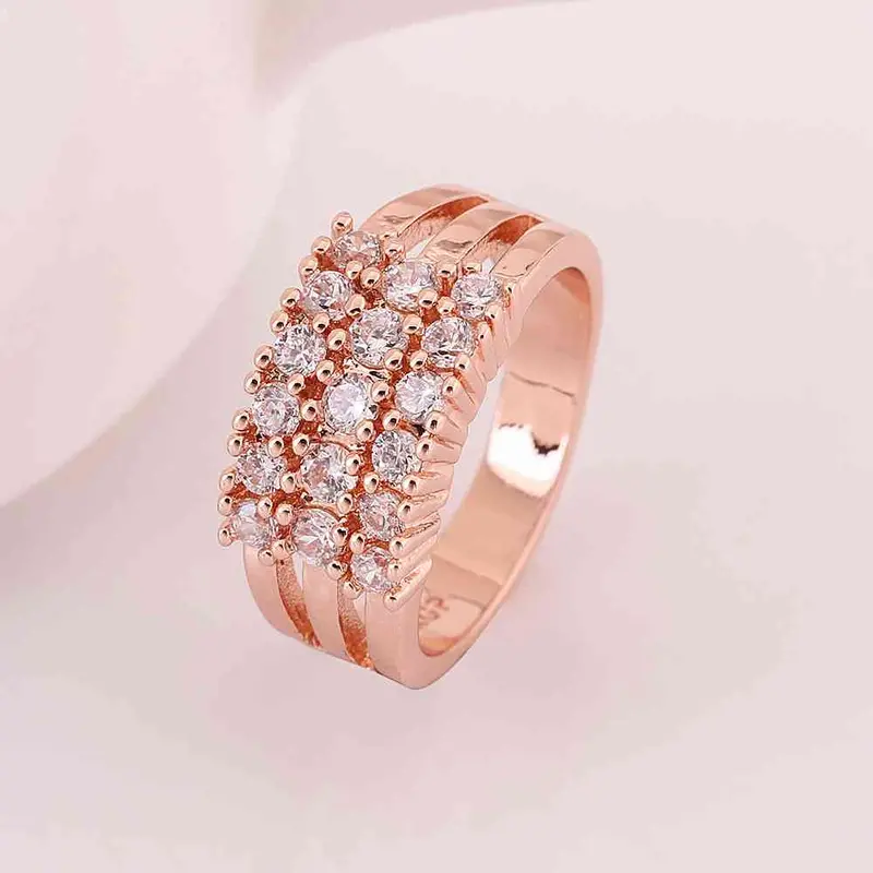 Jewerly Anillos 18K Gp Grass Rose Color Party Wedding Rings Girl Jewelry Rings594 1
