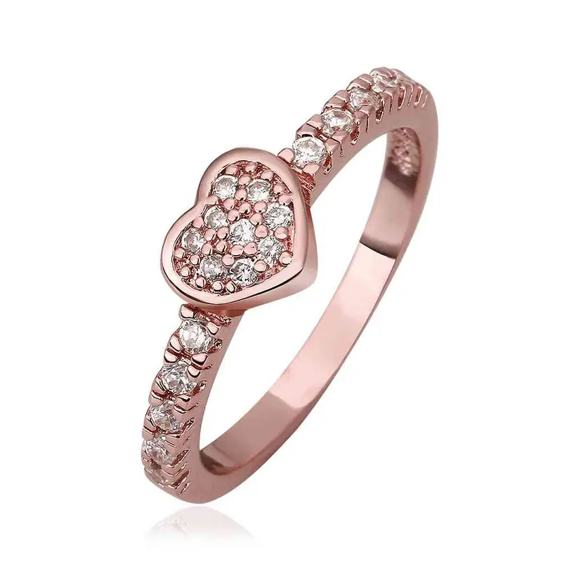 Jewerly Anillos 18K Gp Heartddd Rose Color Party Wedding Rings Girl Jewelry Rings578 2