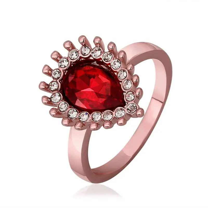 Jewerly Anillos 18K Gp Red Eye Rose Color Party Wedding Rings Girl Jewelry Rings562 2