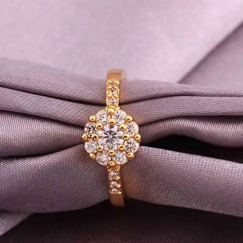Jewerly Anillos 18K Gp Small Flower 18K Color Party Wedding Rings Girl Jewelry Rings587 1