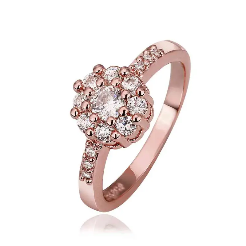 Jewerly Anillos 18K Gp Small Flower Rose Color Party Wedding Rings Girl Jewelry Rings586 2