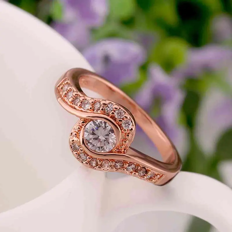 Jewerly Anillos 18K Gp Sssdes Rose Color Party Wedding Rings Girl Jewelry Rings588 1