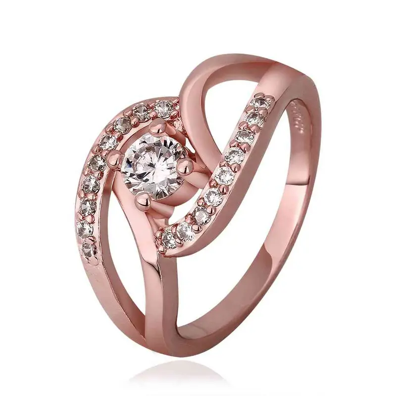 Jewerly Anillos 18K Gp Strange Shape Rose Color Party Wedding Rings Girl Jewelry Rings592 2