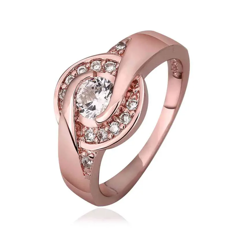 Jewerly Anillos 18K Gp Time Zone Rose Color Party Wedding Rings Girl Jewelry Rings58 2