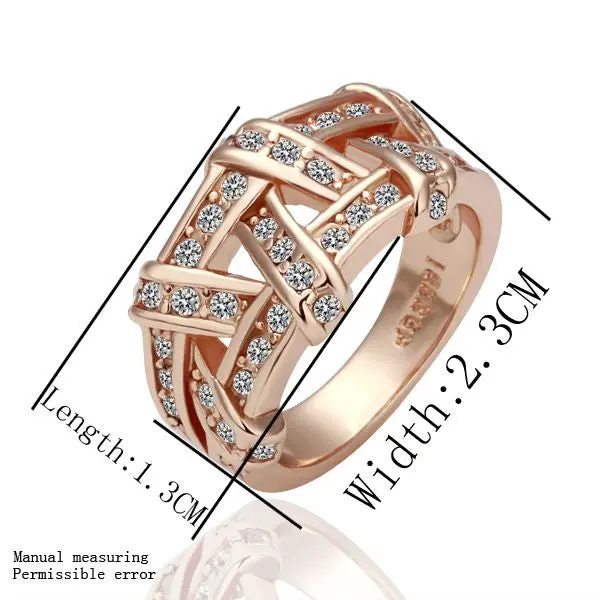 Jewerly Anillos 18K Gp Yellow Woven Mesh Party Wedding Rings Girl Jewelry Rings 61 1
