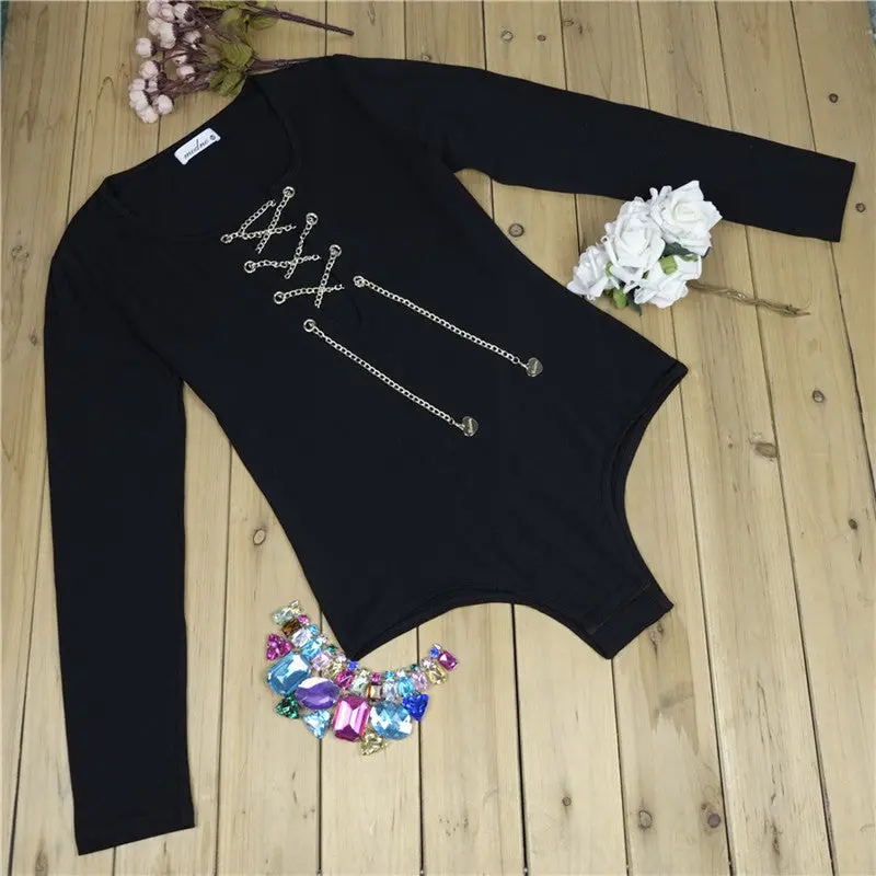 Jumpsuit Body Top Sexy Rompers Deep V Bodysuit Women Long Sleeve Women Jumpsuit Overalls Slim Combinaison Femme 7