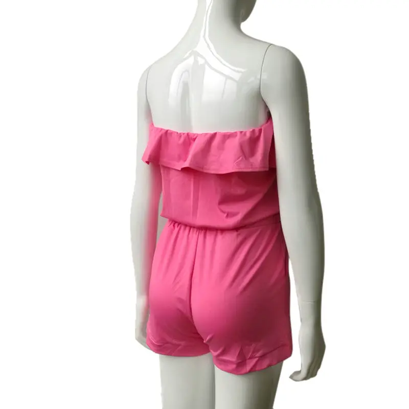 Jumpsuit Women Sexy Casual Romper Tops Elastic Slim Short Bodysuit Playsuit Plus Size Feida 3