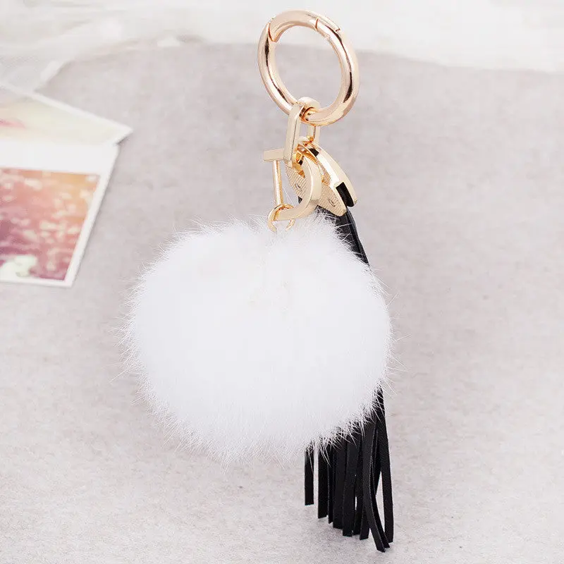 Key Chain Cute Keychain Bag Pendant Car Simulation Rabbit Fur Ball Ornaments Key Ring Chaveiro Llaveros Mujer 1