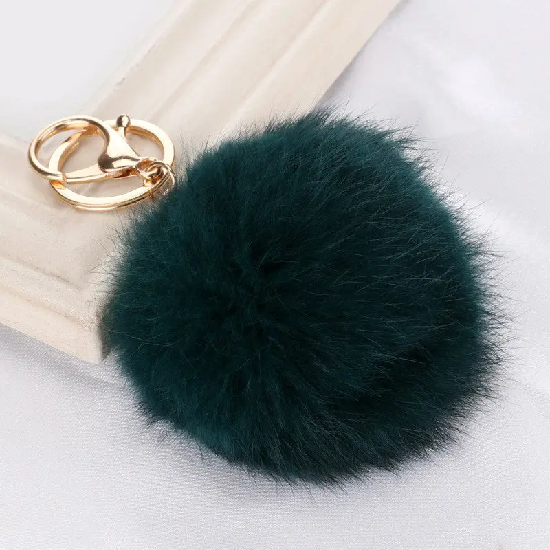 Key Chain Keychain With Plush Cute Rabbit Fur Key Keyring Feida 1