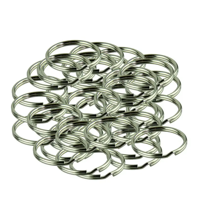 Key Chain Keyring Voberry 50Pcs Keyring Kay Chain 25Mm Round Split Key Rings Keychain With Nickel 2