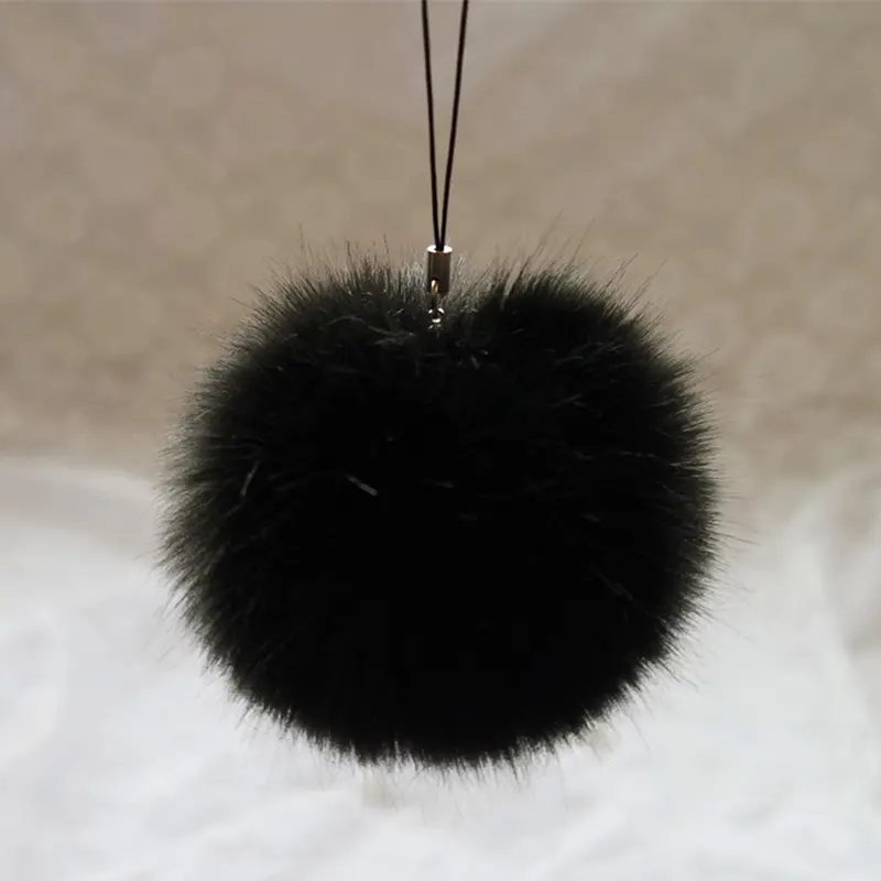 Key Chain Women Ladies Pompon Rabbit Fur Ball Keychain Mobile Phone Plug Backpack Bags Decorations Key Holder Trinket Feida 1