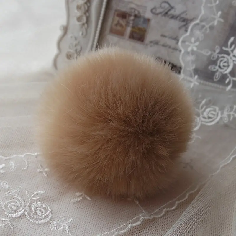 Key Chain Women Ladies Pompon Rabbit Fur Ball Keychain Mobile Phone Plug Backpack Bags Decorations Key Holder Trinket Feida 2