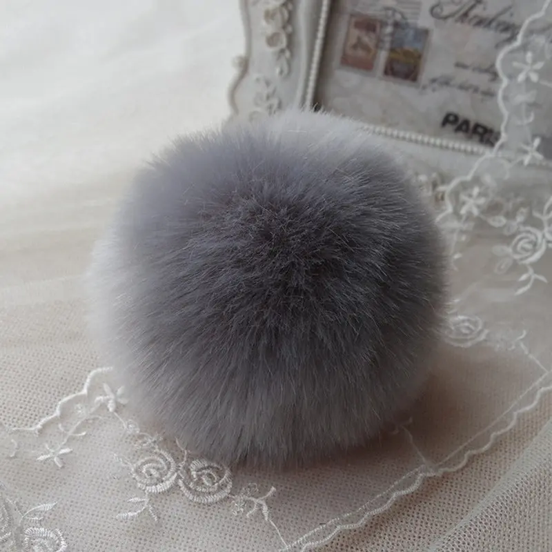 Key Chain Women Ladies Pompon Rabbit Fur Ball Keychain Mobile Phone Plug Backpack Bags Decorations Key Holder Trinket Feida 4